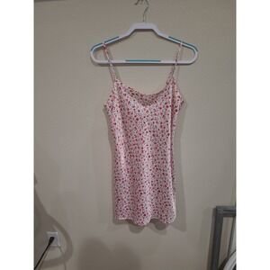 Vtg. California Dynasty‎ Women's SZ M Mini slip dress lingerie pink ditsy floral